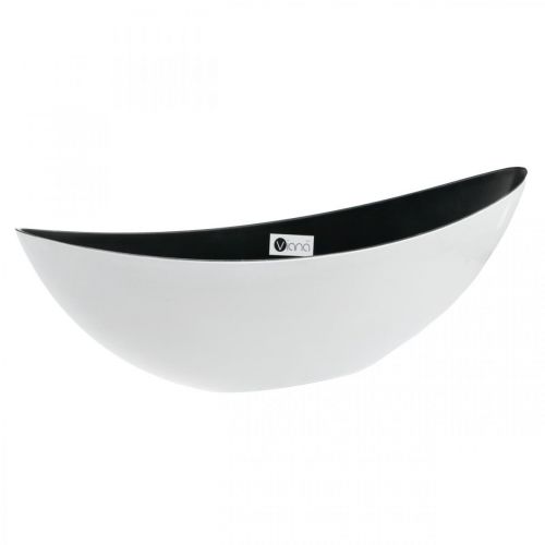 Floristik24 Deco bowl oval branco, vaso de plantas preto vaso de plantas 55cm