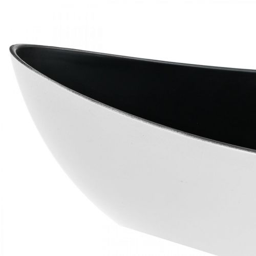 Floristik24 Deco bowl oval branco, vaso de plantas preto vaso de plantas 55cm