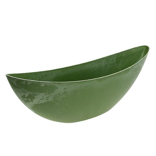 Floristik24 Barco de plástico verde 55,5 cm x 14,5 cm A17,5 cm, 1 peça