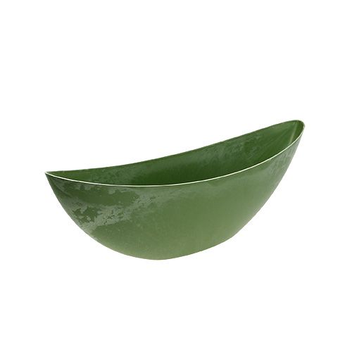 Floristik24 Barco de plástico verde oval 39 cm x 12,5 cm A13 cm, 1 peça