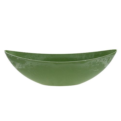 Floristik24 Barco de plástico verde oval 39 cm x 12,5 cm A13 cm, 1 peça