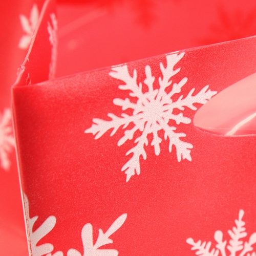 Floristik24 Saco de plástico com flocos de neve vermelho 10,5 cm 12 unidades