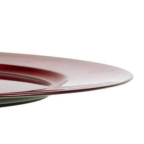 Floristik24 Prato plástico Ø25cm vermelho com efeito esmalte