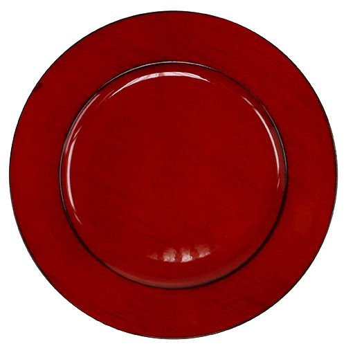 Floristik24 Placa de plástico Ø33cm vermelho-preto