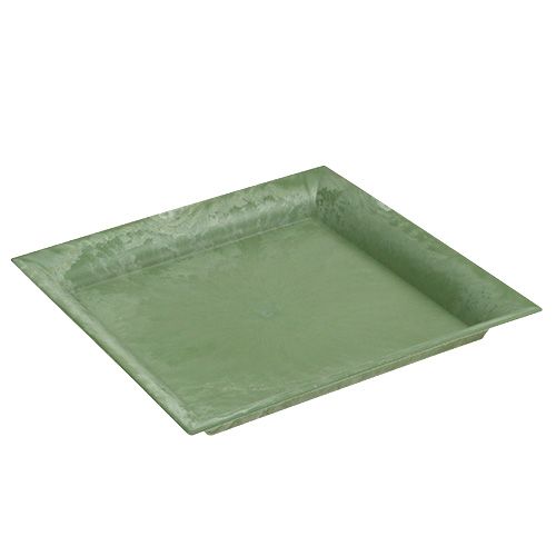 Floristik24 Placa de plástico quadrado verde 26 cm x 26 cm