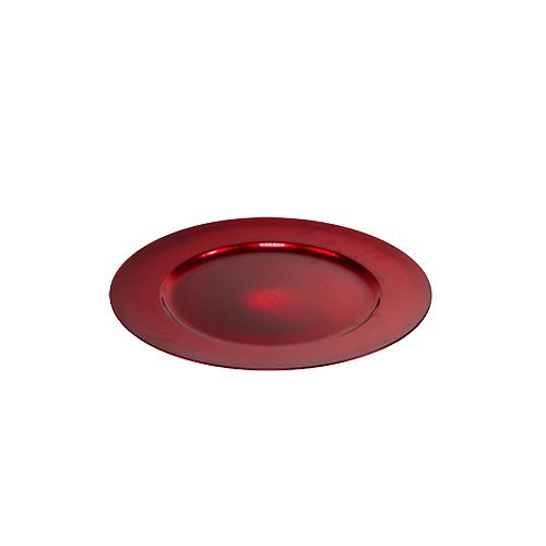 Floristik24 Placa de plástico vermelho Ø17cm 10 pcs