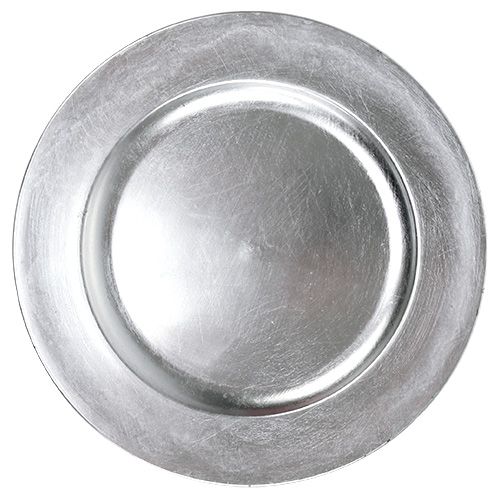 Pratos de plástico prata Ø17cm 10p