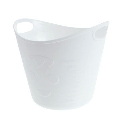Floristik24 Potes de plástico com alças de 12 unidades. 14cm x 12cm branco