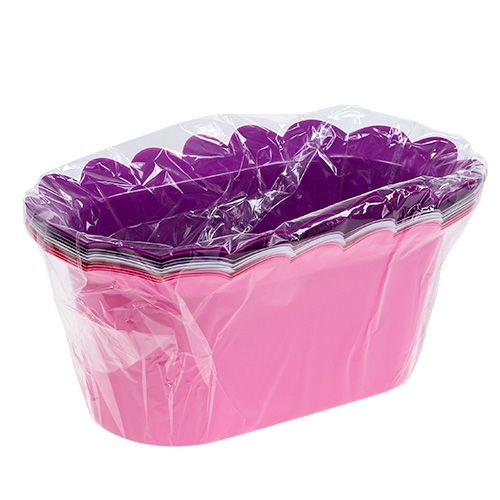 Floristik24 Bunda oval de flor em vaso de plástico. 21 cm x 11 cm x 9,5 cm 10 unidades