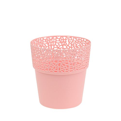 Floristik24 Pote de plástico rosa Ø11,5cm A12,5cm 1p