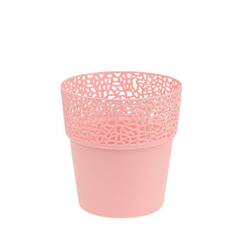 Floristik24 Pote de plástico rosa Ø11,5cm Alt.12,5cm 1 peça