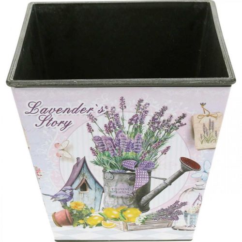 Itens Vaso motivo lavanda, vaso decorativo quadrado, cachepot de plástico A13cm L13,5cm