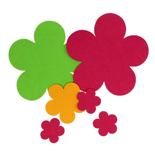 Placemat feltro flor multicolorida 6 unidades