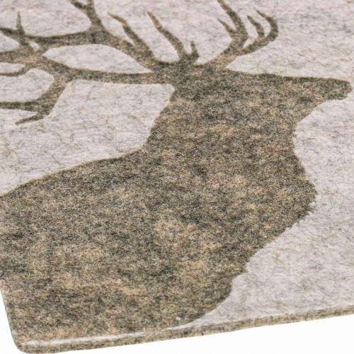Floristik24 Individual de mesa decoração de mesa de Natal feltro marrom 45×35cm 4 unidades
