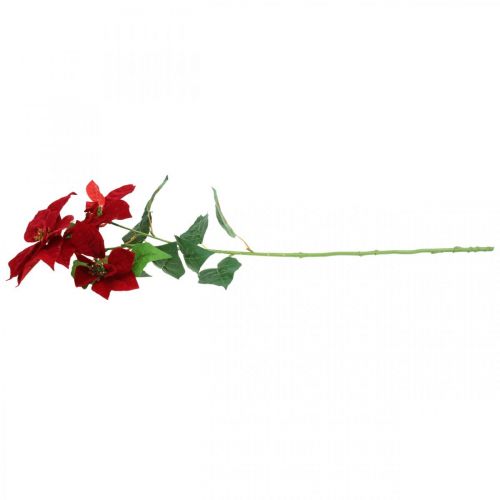 Floristik24 Flor de haste vermelha de poinsétia artificial 3 flores 85 cm