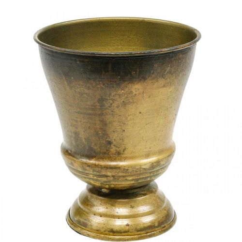 Floristik24 Floreira Vintage vaso de metal em latão Ø14cm A17cm