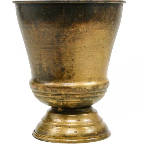 Floristik24 Vaso vintage de metal para copo em latão Ø14cm Alt.17cm