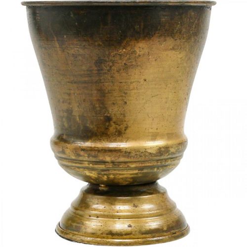 Floristik24 Floreira Vintage vaso de metal em latão Ø14cm A17cm