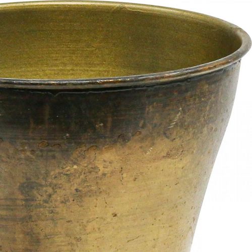 Itens Floreira Vintage vaso de metal em latão Ø14cm A17cm