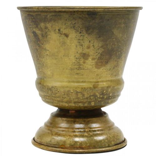 Floristik24 Vaso vintage de metal para copo em latão Ø11,5cm Alt.13,5cm