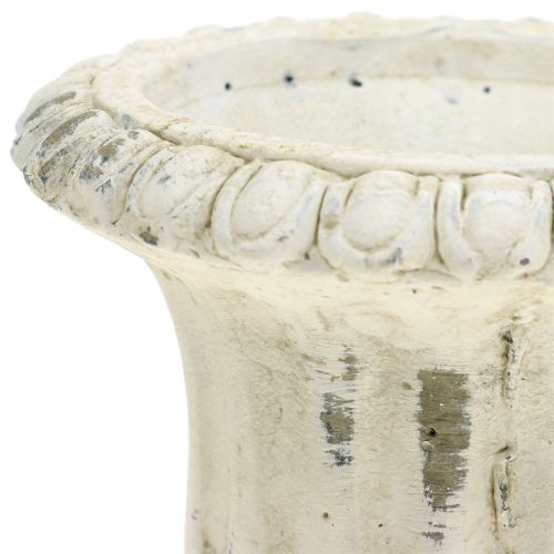 Floristik24 Copo de creme de pedra fundido antigo Ø9cm Alt.12cm 2pçs