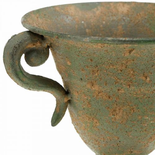 Floristik24 Ânfora de metal, copo de planta, copo com alças Ø12,5cm H15cm