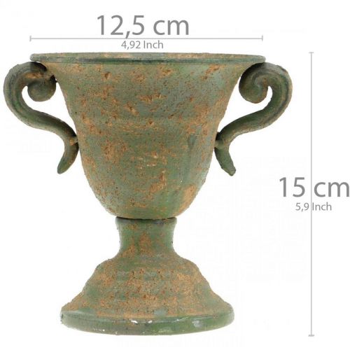 Floristik24 Ânfora de metal, copo de planta, copo com alças Ø12,5cm H15cm