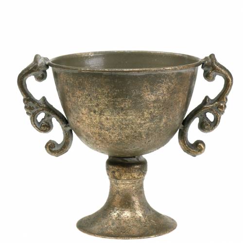 Floristik24 Copo de metal ouro antigo Ø14cm Alt.16cm