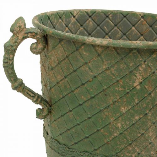 Floristik24 Taça de metal para plantar, taça com alças, plantador Ø25cm Alt.43cm
