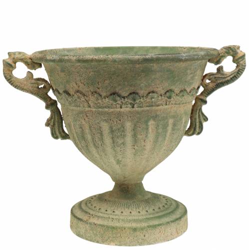 Floristik24 Taça para copos Shabby Chic Verde Ø19cm Alt.18cm