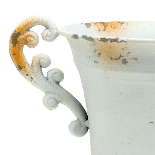 Floristik24 Copo antigo branco Ø14cm H21cm