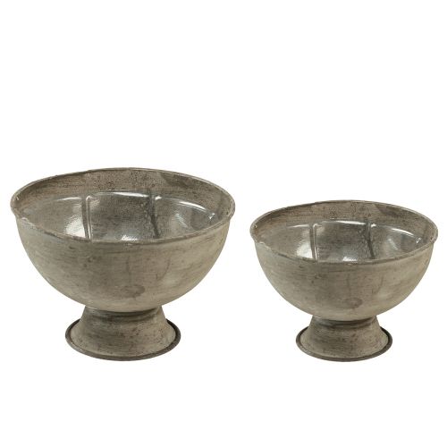 Taça decorativa troféu metal cinza Ø12,5/15cm conjunto de 2