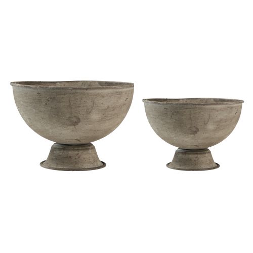 Itens Taça decorativa troféu metal cinza Ø12,5/15cm conjunto de 2