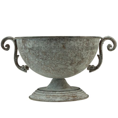 Itens Tigela decorativa de metal marrom branco antigo Ø20,5cm