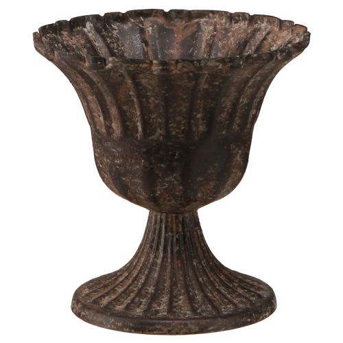 Floristik24 Vaso decorativo copo metal marrom antigo Ø14cm Alt.12cm