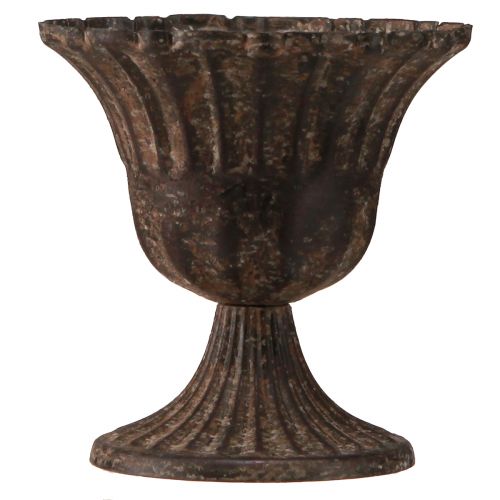 Itens Vaso decorativo copo metal marrom antigo Ø14cm Alt.12cm