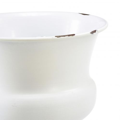 Itens Vaso decorativo copo branco ferrugem Ø13,5cm Alt.15cm Shabby Chic