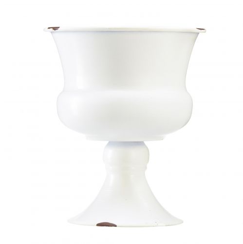 Itens Vaso decorativo copo branco ferrugem Ø13,5cm Alt.15cm Shabby Chic
