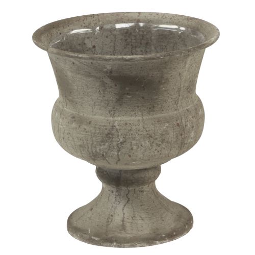 Itens Vaso de copo tigela decorativa de metal cinza antigo Ø13,5cm Alt.15cm