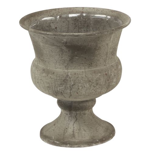 Floristik24 Vaso de copo tigela decorativa de metal cinza antigo Ø13,5cm Alt.15cm