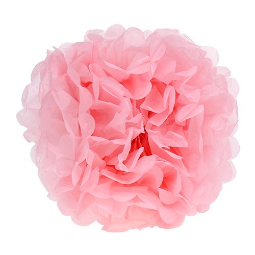 Itens Papel pompom Ø30cm rosa claro 5 unidades