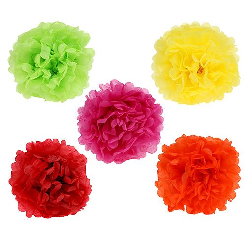 Floristik24 Papel pompom Ø30cm sortido 5pcs