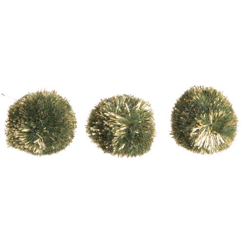 Itens Pompons com glitter verde pompons de 2,5 cm 2 sacos – 24 unid.