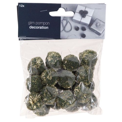 Itens Pompons com glitter verde pompons de 2,5 cm 2 sacos – 24 unid.