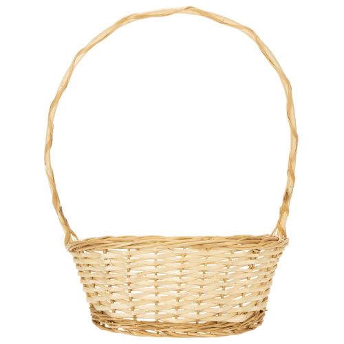 Cesta de presente com aproximadamente 30 cm x 23 cm, em tom claro. | Floristik24.pt