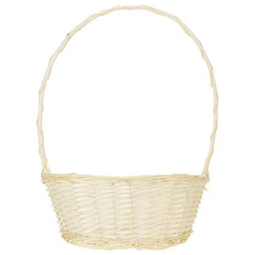 Cesta de presente com aproximadamente 38 cm x 27 cm, em tom claro. | Floristik24.pt