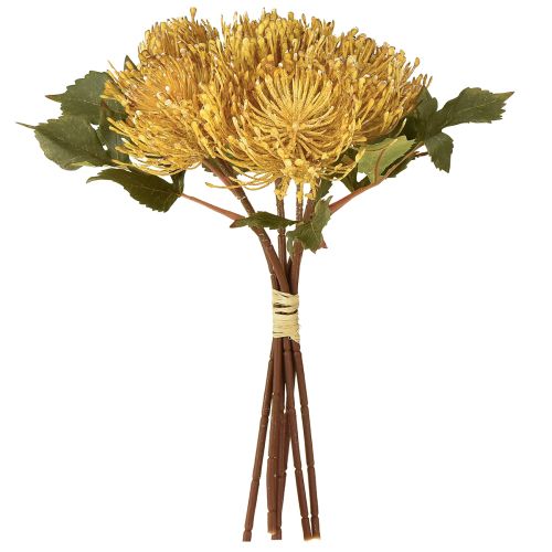 Itens Protea artificial Leucospermum alfineteiro amarelo 30cm 6 peças