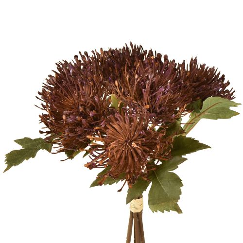 Alfineteiro artificial Protea Leucospermum roxo 30cm 6 peças
