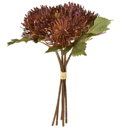 Itens Alfineteiro artificial Protea Leucospermum roxo 30cm 6 peças