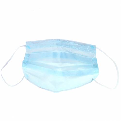 Floristik24 Máscara descartável, máscara facial, máscara bucal, 3 camadas, azul claro, 10 peças